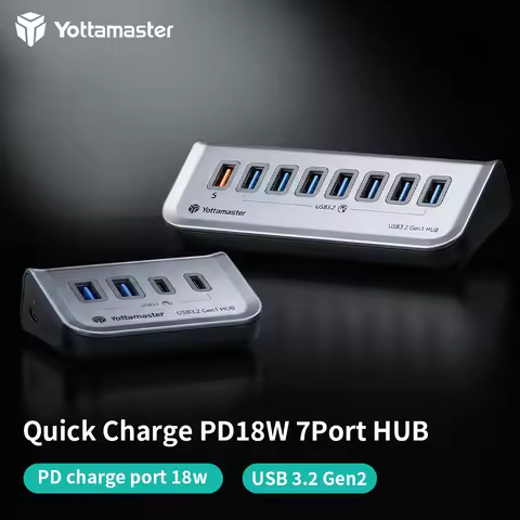 Yottamaster USB Splitter USB 3.2 Hub 10Gbps Type C Adapter Multi Ports USB 3.0 Docking Station Hub f