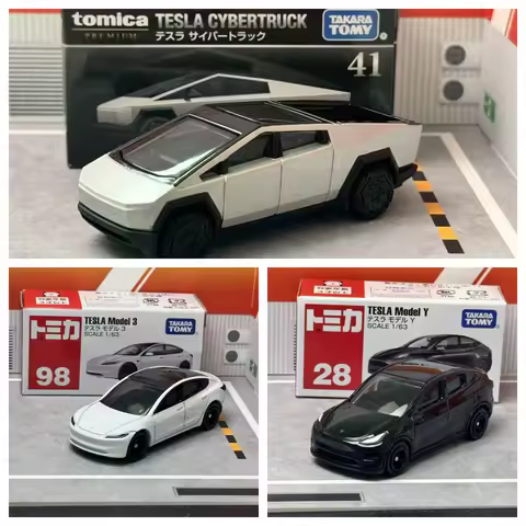 Takara Tomy Tomica No. 28 Tesla Model Y No. 98 Tesla Model 3 Premium 41 Cyber Truck Alloy car Model 