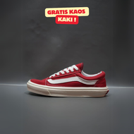 SEPATU VANS21 OLD SKOOL VAULT OG MERAH PUTIH KANVAS 36-43