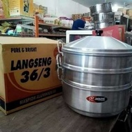 Maspion Langseng Aluminium 36 cm Susun 3 | Dandang 3 Tingkat Panci Kukus - KB