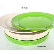 PP 10" Round Plate Flat Plate ( 6 PCS ) Plastik Pinggan [Sweet Home] 盘子 10inch Plastic Plate