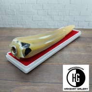 pipa once rokok unik tanduk kerbau bule natural motif belimbing HT 171