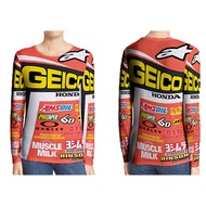 Eli Tomac Honda Geico MX Stickerbomb Long Sleeve T-Shirt Unisex Polyester Jersey Dryfit Material