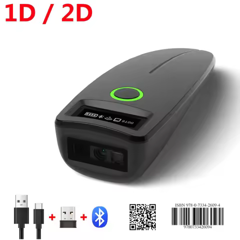 Mini Barcode Scanner USB Wired/Bluetooth/ 2.4G Wireless 1D 2D Scanner QR PDF417 EAN13 Data Matrix Ba