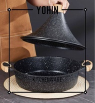 YOHIN Black Marble Non-stick Coating Moroccan Tagine Pot/ 摩洛哥麦饭石塔吉锅