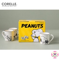 CORELLE COORDINATES Snoopy &amp; Charlie Paris Edition Mug Cup 4P set 350ml / Drinking Cup Mug Gift
