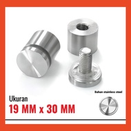 IKLAN PEN BOLT 19X30 mm STEINLESS/ ACRYLIC BOLT GLASS SIGN BOARD