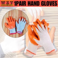 High Quality Rubber Gloves Polyester Liner with Orange Nitrile Coated Safety Protective Work Gloves
