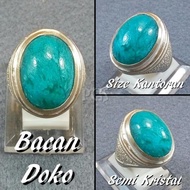 CINCIN BATU AKIK BACAN DOKO SEMI KRISTAL SUPER SIZE KANTORAN HARGA