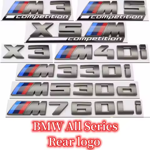 for BMW Thunder Edition M1 M2 M3 M4 M5 M6 M7 M8 X1 X3 X4 X5 X6 X7 Car Trunk Sticker Steel Gray COMPE