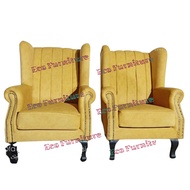 Velvet Wing Chair Kerusi Baldu 1 Seater Arm Chair Chesterfield Wing Chair