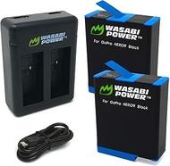 Wasabi Power Battery (2-Pack) and Dual Charger Compatible with GoPro HERO11 Black, HERO10 Black, HERO9 Black