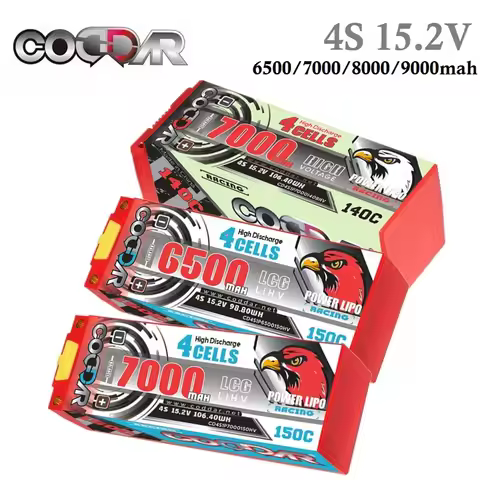 CODDAR 4S HV Lipo Battery 15.2V 6500Mah 7000Mah 8000Mah 9000Mah 130C 140C 150C For 1/8 RC Car 4WD Dr