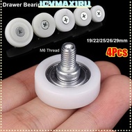 ICVMAX1RU 1Pcs Cabinet Moving Wheel, Flat With Screw Drawer Bearing Pulley, Durable M6 External Thre