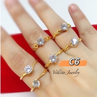 [VJ]Cop916 Ring “Single Stone Diamond” 999.9 Gold Plated Persist916 C6 Variety Design <Cincin Permat