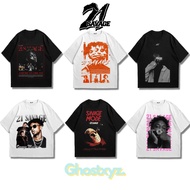 Ghostxyz T-Shirt 21 SAVAGE Black White Oversize Vintage Tee