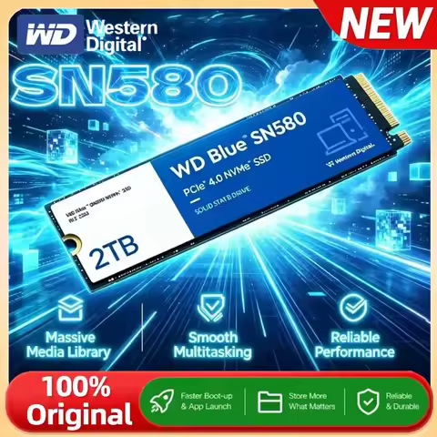 Western Digital WD SSD BLUE SN580 Internal SSD 500GB 1TB 2TB NVMe M.2 2280 PCIe4.0 Drive Solid State