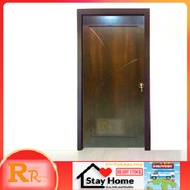RRMP25 Walnut- Designer Solid Door | Pintu Kayu | Wooden Door | Pintu Rumah | Pintu Dapur