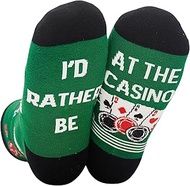 Gifts Socks for Men Women, Casino Gifts for Casino Lovers, I'd Rather be at The Casino, One Size Cre