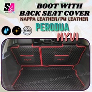 Perodua Myvi Icon Myvi Lagi Best Boot Mat with Seat Cover Trunk Cargo Carpet Leather back seat cover