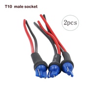 2pcs T10 Socket Holders male T10 Car Headlight Assembly Male Socket Plug Adapter Extended Wire Conne