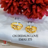 CINCIN DEDAUN LOVE EMAS TULEN 375 CN LOVE BAJET EMAS 375 CN PAHAT PASIR EMAS GOLD RING 375 SIMPLE FA
