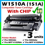 3x Compatible to HP 151A HP151A W1510A Laserjet Pro M4003dn M4003dw 4003dn 4300dw Pro MFP 4103fdn 41