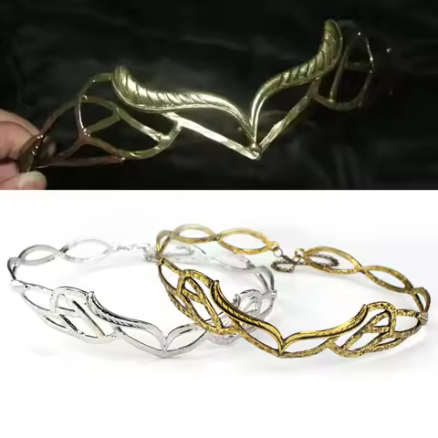Movie Hobbit Elrond Tiaras Elf Lord Crown Cosplay Headwear Adjustable Unisex Jewelry Alloy Headband 