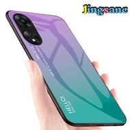Jingsanc For OPPO A78 5G/OPPO A58 5G Phone Case Gradient 9H Tempered Glass Colorful Soft TPU Edge Ca