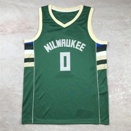 Hot-Pressed Basketball Uniform Vest Jersey Bucks No. 0 Leelad Green Sports Leisure Quick-Drying Spor