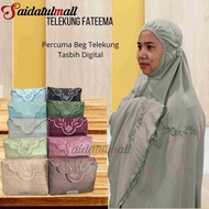 Telekung Travel Cotton Sulam Rose &amp; Beg / Kain Telekung Solat Sembahyang Travel Dewasa Cotton Lembut Sulam Ros Rose Bag