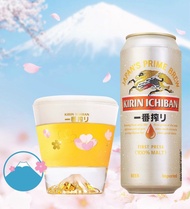 麒麟一番搾 櫻花富士山玻璃杯 全新連盒