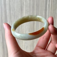天然翡翠 緬甸 A玉 玉鐲 • 琥珀紅黃翡翠貴妃鐲E