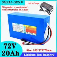 (Customized product)72V 20A lithium battery pack +84V 5A charger 20S4P-21700 built-in 40A BMS 3000W 
