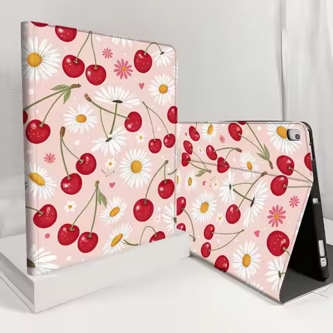 Cartoon Cherry Daisy Pink For Samsung Galaxy Tab S11 S10 S9 S8 S7 S6 A11 A9 A8 A7 10.5 10.4 Lite FE 