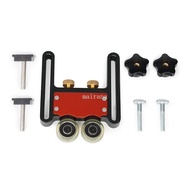 【MT】 Double Wheel Bearing Stock Roller Table Saw Jig Guide Tool with Sliding Block Table Saw Feeding Guide Roller Tool