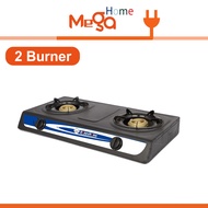 Megahome 2 Burner Gas stove Double Burner Range Stainless Steel Gas Range Matte Black