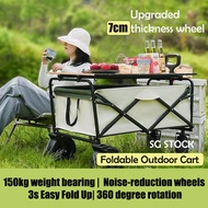 【SG Stock】Portable Stroller Trolley Shopping Push Cart Collapsible Outdoor Camping fishing picnic Car Wagon trolleyWagon