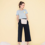OB Strictly Selected Textured Twill Waist Elastic Wide Pants < KG0052 > Large Size Women's Clothing/