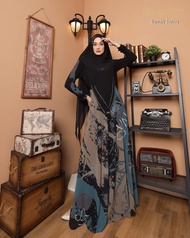 Janah Series By Ivas Production Gamis Syari Set Khimar Premium Ceruty Babydoll Printing Digital