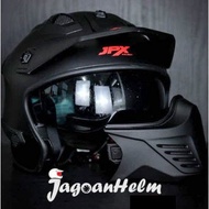 JPX HELMET MX726R SOLID VISOR SMOKE | BLACK DOFF | MX726 R CROSSOVER MX 726R Motorcycle Helmet