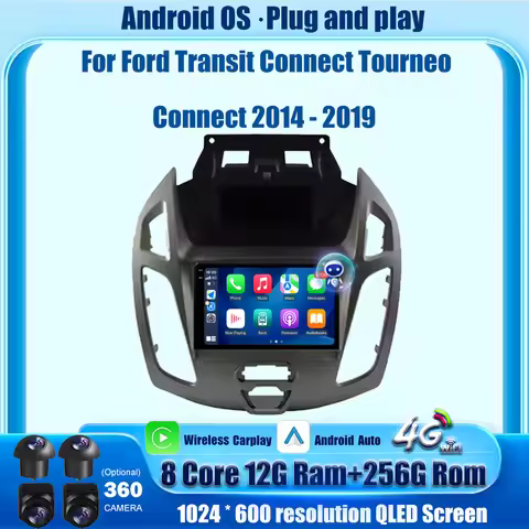 Android 16 Auto Carplay For Ford Transit Connect Tourneo Connect 2014 2015 - 2019 Car Radio Multimed