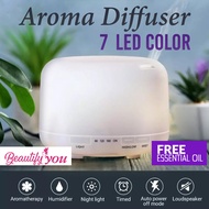 500ml Essential Oil Diffuser Humidifier with 7 Color LED Light
