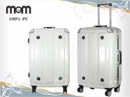 ~高首包包舖~【MOM JAPAN】26吋 行李箱 旅行箱 【PC材質、升級版飛機輪】MF-3008 方格白