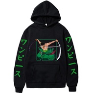 Anime One Piece Roronoa Zoro Manga Hoodies Printed Pullover Sweatshirts Long Sleeve Loose Streetwear Hoodie Tops