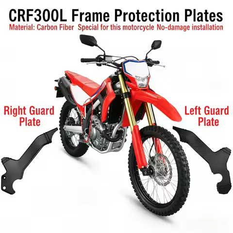CRF300 L Real Carbon Fiber Frame Guard Protector Covers For Honda CRF300L CRF 300 L 300L CRF300L / R