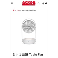 3 in 1 USB Table Fan Rechargeable 1 Year Modern Table Fan warranty!!️!!️