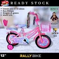 sepeda anak perempuan usia 3 tahun ukuran 12 roda 4 murah Limited