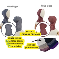 INNER NINJA MUSLIMAH BERDAGU / TAK DAGU ANAK TUDUNG TUTUP LEHER SELESA TAK SAKIT TELINGA  DEWASA REM