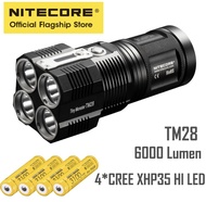 พร้อมส่ง NITECORE มอนสเตอร์เล็กๆ TM28 6000lm CREE XHP35 HI 4LED ชาร์จไฟได้สูงไฟฉายสำหรับเกียร์กลางแจ